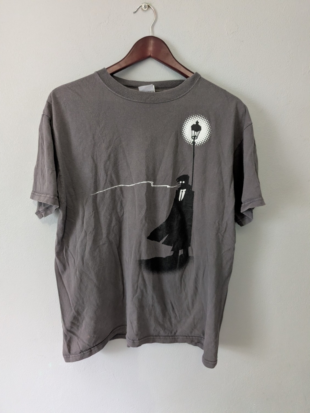 Vintage Streetlight Manifesto Silhouette Cotton Gray Short Sleeve Tshirt Large